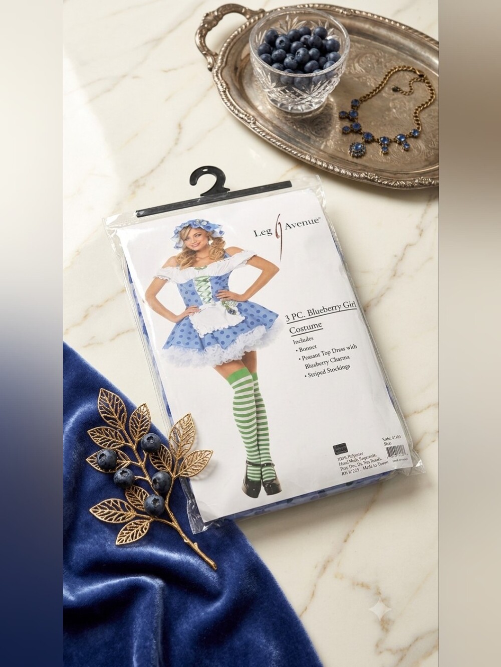 Leg Avenue Blueberry Girl Costume in Blue & Green